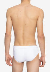 Dolce & Gabbana Logo Plaque Swim Briefs White M4A76J FUGA2-W0800