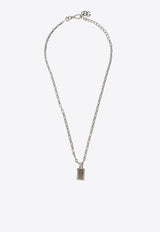 Dolce & Gabbana Logo Plate Pendant Necklace Silver WNP1T2 W1111-87655