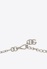 Dolce & Gabbana Logo Plate Pendant Necklace Silver WNP1T2 W1111-87655