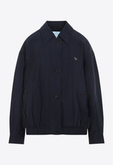 Logo Plaque Silk Jacket