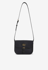 Valentino VLogo Leather Shoulder Bag Black