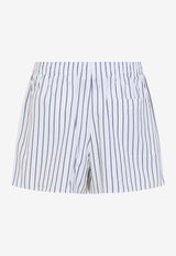 Striped Elastic-Waist Shorts