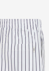 Striped Elastic-Waist Shorts