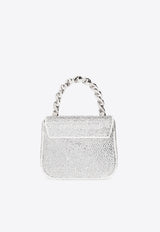 Versace Mini La Medusa Crystal Shoulder Bag Silver 1003016 1A06487-1W00P