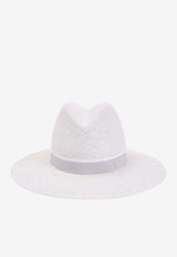 Maison Michel Zango Hat with Logo-Plaque White