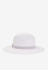Maison Michel Zango Hat with Logo-Plaque White