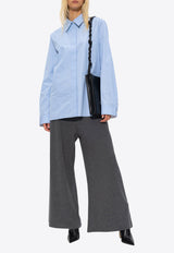 Jil Sander Wide-Leg Cashmere Drawstring Pants Grey J40KA0017 J13204-030