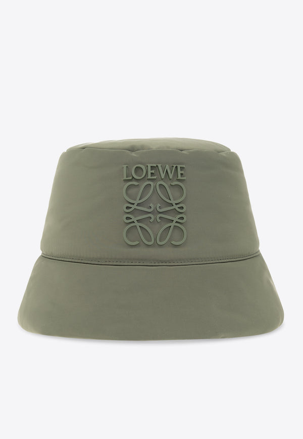 Loewe Puffer Anagram Bucket Hat Khaki K820HB1X63 0-KHAKI GREEN