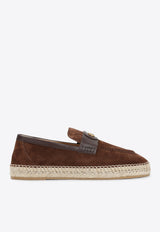VLogo Suede Leather Espadrilles