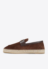 VLogo Suede Leather Espadrilles
