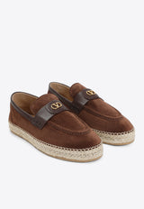 VLogo Suede Leather Espadrilles