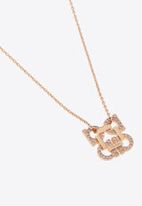 Ferragamo Four Gancini Crystal Pendant Necklace Rose Gold 760867 NKL 4GANCRY 785168 ORO/ROSA