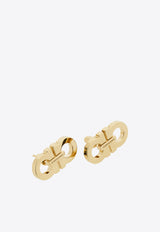 Ferragamo Double Gancini Stud Earrings Gold 760868 EAR 2GANCI 785178 ORO CHIARO