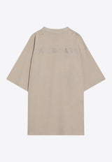 Balenciaga Distressed Logo T-shirt Beige 764235TSVO9/R_BALEN-9661