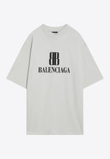 Balenciaga Nano BB Logo Crewneck T-shirt White 764235TSVU4/R_BALEN-9012