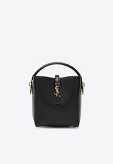 Saint Laurent Mini Le 37 Calf Leather Bucket Bag Black 7658702R20W/R_YSL-1000