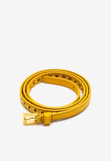 Prada Skinny Eyelet Leather Belt Yellow 1JC1982EH8F0506