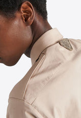 Prada Triangle Logo Buttoned Shirt Beige UCN513S2321U7Y_F0770