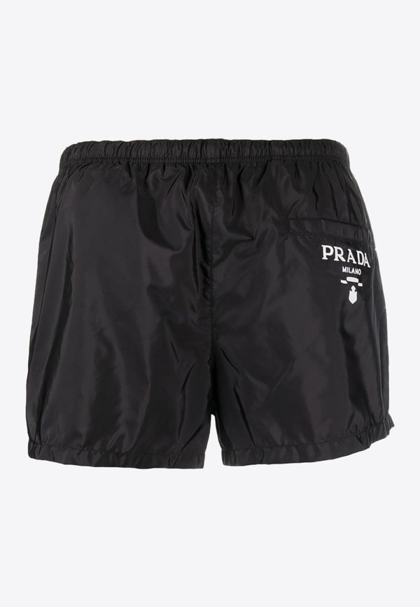 Prada Logo Print Swim Shorts Black UB332S22113Z2_F0002