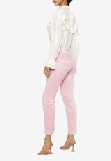 Isabel Marant Tilorsya Corduroy Straight-leg Pants PA219722A016I40LK Pink