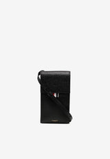 Thom Browne Signature Stripe Loop Leather Phone Holder Black MAC113A00198_001
