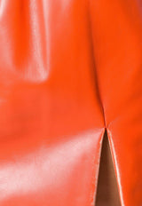 Miu Miu Leather Mini Skirt Orange MPD5411RU0F0049