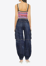 Dsquared2 Striped Crochet-Knit Tank Top Multicolor S75HA1142S18043961