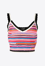 Dsquared2 Striped Crochet-Knit Tank Top Multicolor S75HA1142S18043961