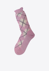 ANTIPAST Argyle Wool Knitted Socks Pink AM15A_PINK