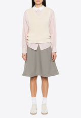 AMI PARIS Flared Knitted A-line Skirt Gray FSK215WV0016_281