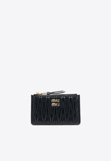 Miu Miu Logo Plaque Quilted Leather Cardholder Black 5MB0602FPP_F0002