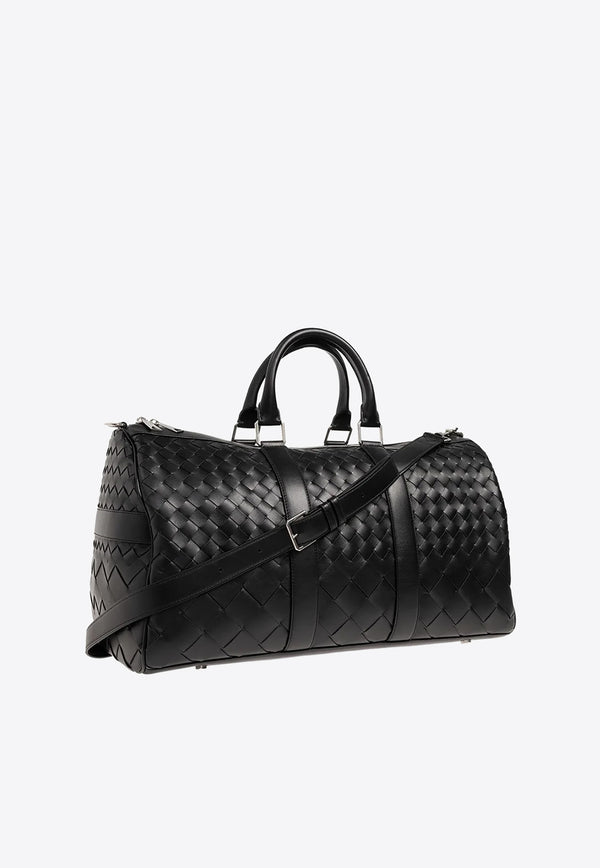 Bottega Veneta Medium Intrecciato Leather Duffel Bag 778082V3R51 8803 Black