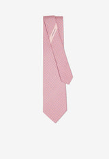 Ferragamo Square Gancini Silk Tie Pink 351218 4 ZELDA 778582 F ROSA