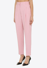 Alexander McQueen High-Waist Pleated Tailored Pants Pink 780720QEAAA/O_ALEXQ-5067