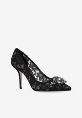 Dolce & Gabbana Bellucci 90 Embellished Lace Pumps Black CD0101 AL198-80999