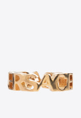 Versace Logo Lettering Band Ring Gold 1002575 1A00620-3J000