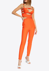 Versace X Dua Lipa Medusa '95 Cut-Out Jumpsuit Orange 1011918 1A08695-1R900