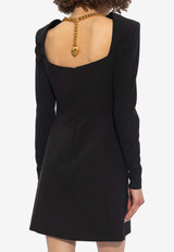 Moschino Heart Lock Chain Mini Dress 241E J0412 0524-0555 Black