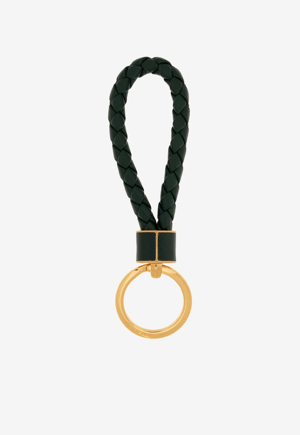 Bottega Veneta Intrecciato Leather Key-ring Emerald Green 651820 V0HW1-3049