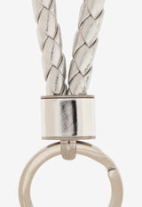 Bottega Veneta Laminated Intrecciato Leather Key-ring Silver 651820 V2WN1-8101
