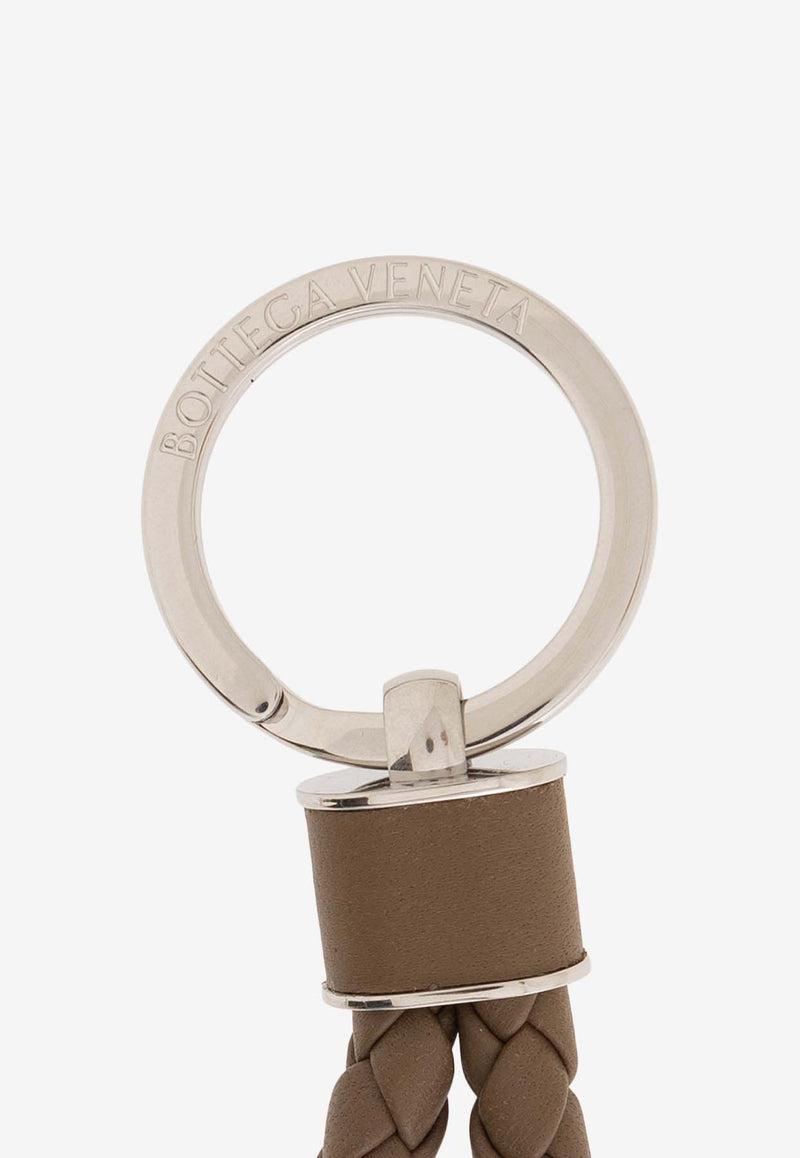 Bottega Veneta Intreccio Leather Key Ring Argil 709727 VMAY1-2521