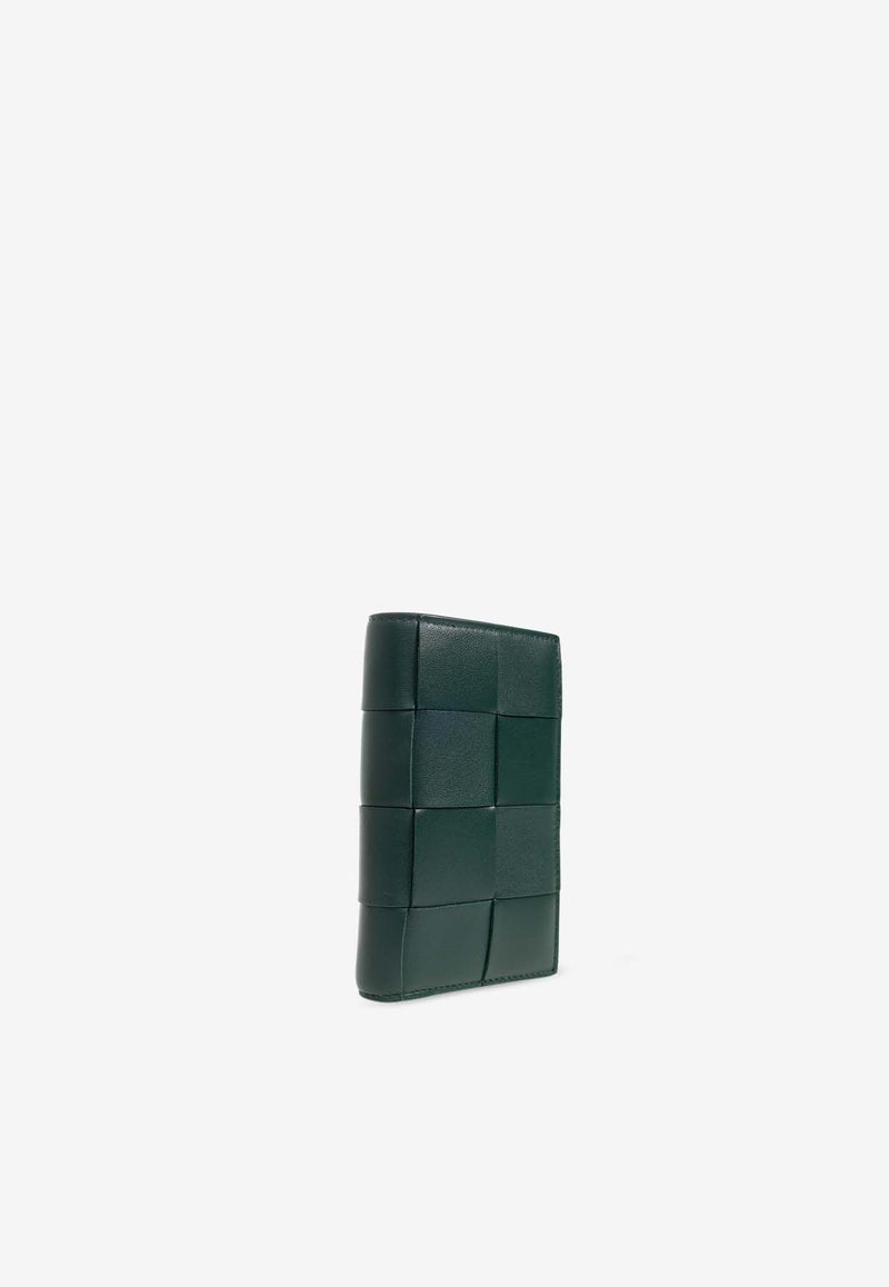 Bottega Veneta Medium Cassette Bi-Fold Zip Wallet Emerald Green 750262 VCQC1-3049