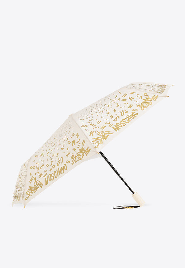Moschino Contrasting Logo Open and Close Umbrella Cream 8610 OPENCLOSEI-CREAM