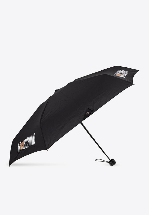 Moschino Teddy Logo Umbrella Black 8430 SUPERMINIA-BLACK