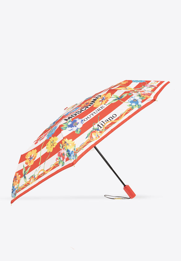 Moschino Floral Print Foldable Umbrella Multicolor 8992 OPENCLOSEC-RED