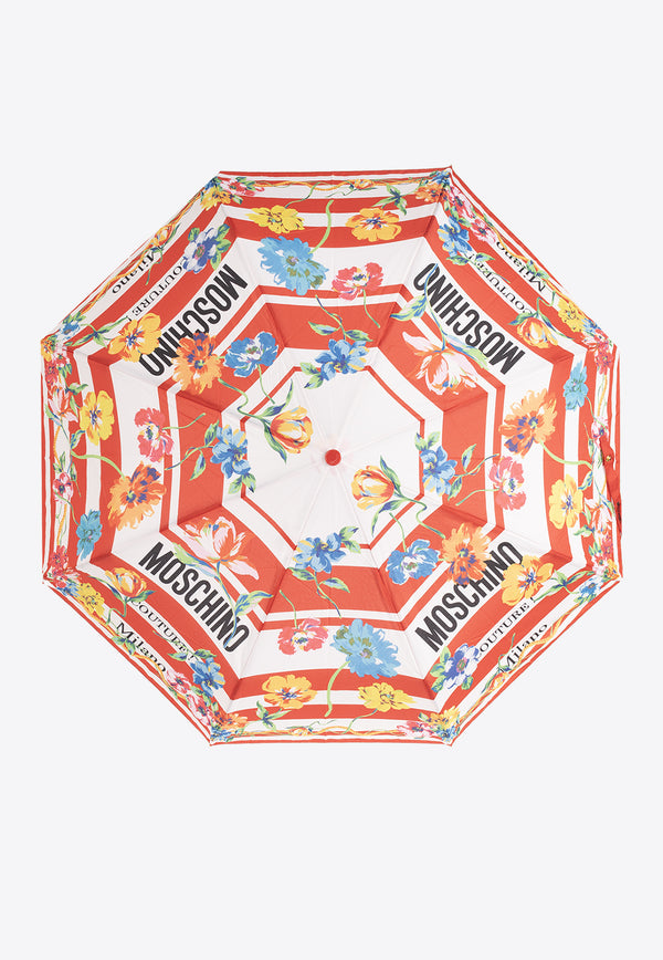 Moschino Floral Print Foldable Umbrella Multicolor 8992 OPENCLOSEC-RED