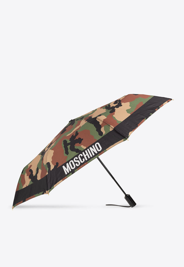 Moschino Camouflage Print Foldable Umbrella Multicolor 8893 OPENCLOSEA-BLACK