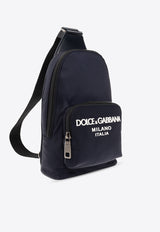 Dolce & Gabbana One-Shoulder Logo Print Backpack Navy BM2295 AG182-8C653