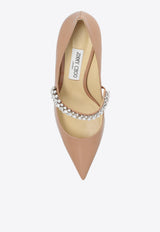 Jimmy Choo Bing 65 Crystal Embellished Pumps in Patent Leather Beige BING PUMP 65 PAT-BALLET PINK