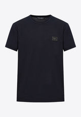 Dolce & Gabbana Logo Plaque Crewneck T-shirt Navy Blue G8PT1T G7F2I-B0665
